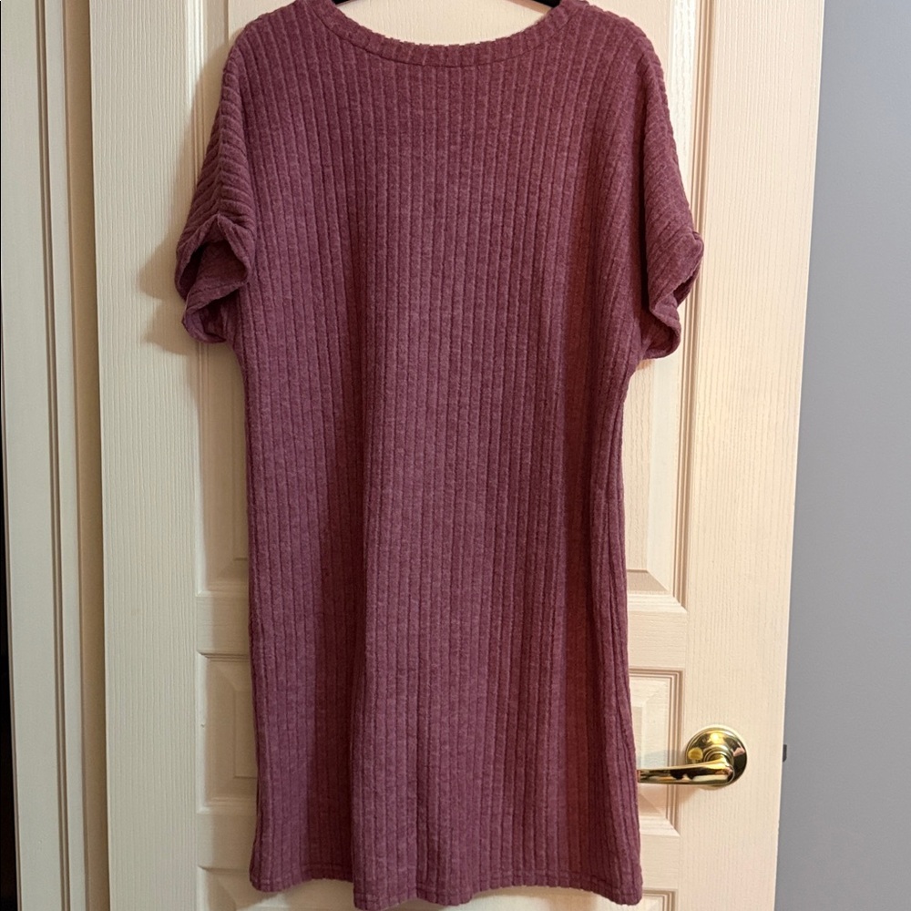 SHEIN | Vneck Ribbed Midi Dress size Large - Picture 5 of 6